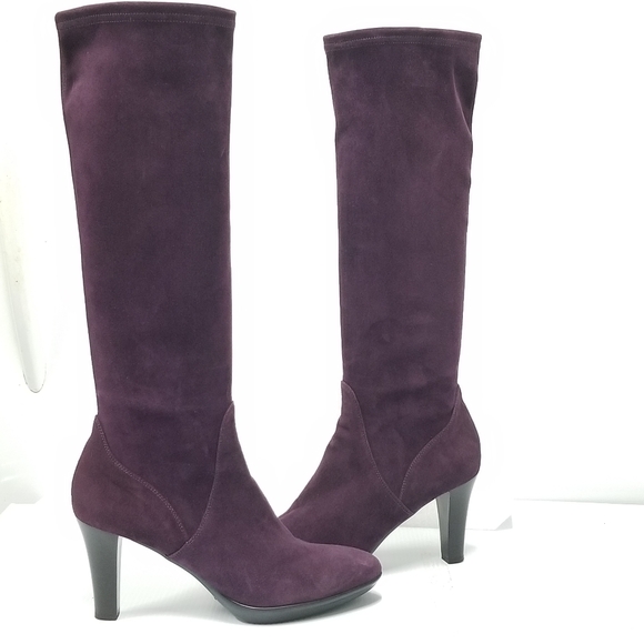 AQUATALIA Mia Tall Knee high Maroon suede boots